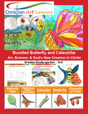 Bundled Butterfly & Caterpillar Drawing, Painting, Art, Sc