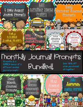 Bundled Daily Journal Prompts for the Whole Year by Free Falling in SDC