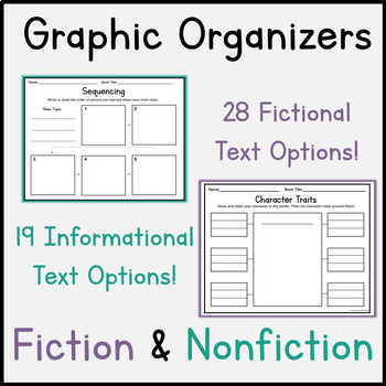 Preview of Bundled! Fiction and Nonfiction Text Graphic Organizers: Reusable/Differentiated