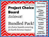 Bundled! Science Project Choice Board: 26 Earth Science Topics