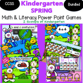 Bundled Spring Kindergarten Math & Literacy Power Pt Games