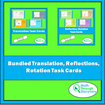 Preview of Geometry - Bundled Translation, Reflection, and Rotation Task Cards