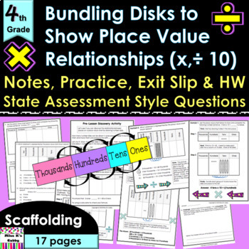 Preview of Bundling to Show x,÷ 10 no prep lesson: notes, CCLS practice, HW, exit slip