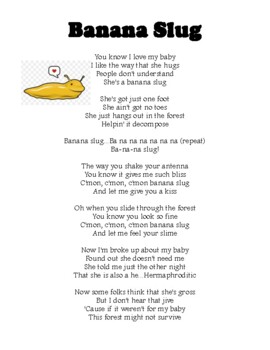 Preview of Bungee Jumpin' Cows Song Lyrics - Banana Slug Song