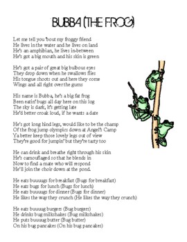 Preview of Bungee Jumpin' Cows Song Lyrics - Bubba the Frog