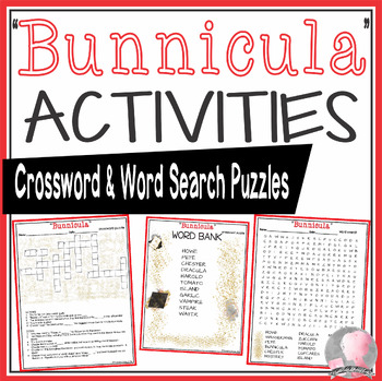 Bunnicula Activities Howe Crossword Puzzle and Word Search TPT