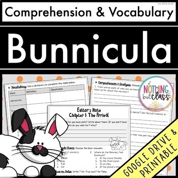 Bunnicula: Comprehension and Vocabulary by chapter by ...