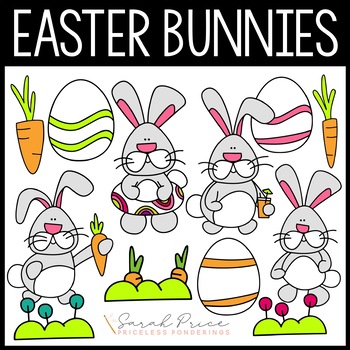 Preview of Easter Bunny Clipart: Moveable Pieces