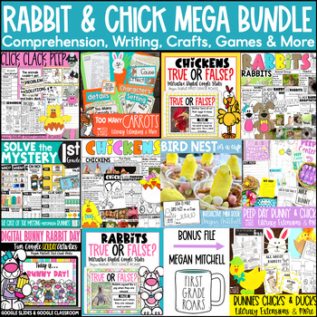 Preview of Bunnies & Rabbits Chicks & Chickens Spring Activities Mega Bundle