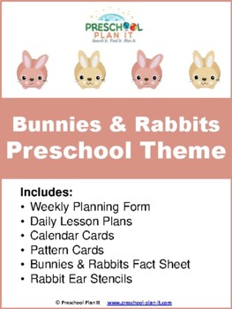 Preview of Bunnies & Rabbits Preschool Theme