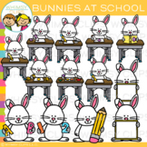 Bunnies at School Clip Art