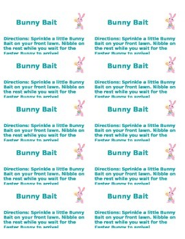 Bunny Bait Labels with Directions by Teaching in the Swamp | TPT