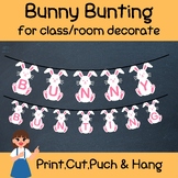 Bunny Bunting for Easter, Easter Bunny Bunting Class Room decor
