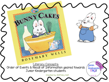 Preview of Bunny Cakes Literacy Activity