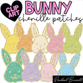 Bunny Chenille Patch Clip Art // spring stoney clover patches