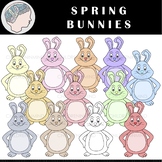Bunny Clipart - Easter Clipart - Spring Clipart - Color Cl