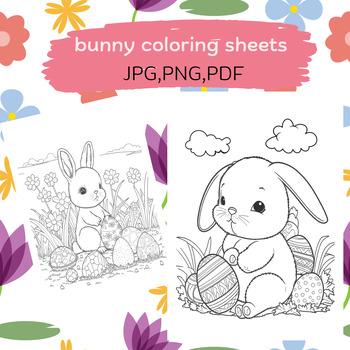 Preview of Bunny Coloring Sheets