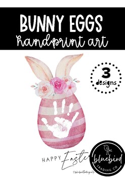 Preview of Bunny Eggs // Handprint Art - Footprint Craft - Gift