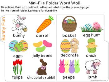 Bunny Fun Mini-Word Wall Activity Pack by Over The MoonBow | TpT