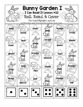 Bunny Garden - I Can Read It! Roll, Read, and Cover (Lesson 32)