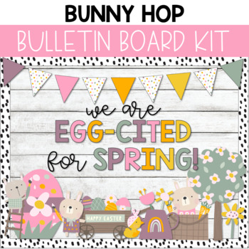 Preview of Bunny Hop Easter Bulletin Board Kit / Spring Classroom Decor