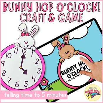 Preview of Bunny Hop O'Clock Craft & Game | Easter Craft Digital Resources/Activities