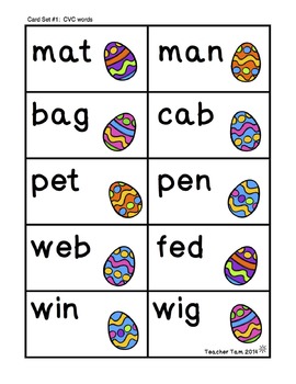 easter activities literacy centers kindergarten preschool game cvc words