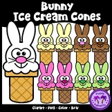 Bunny Ice Cream Cone Clipart {Easter}