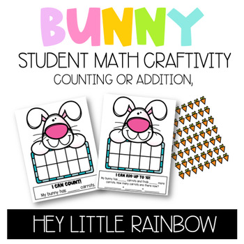 Preview of Bunny Math Craftivity | Spring Student Projects for Pre-K. Kinder, or 1st 