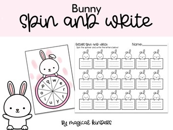 Preview of Bunny Numbers and Letters Spin and Write - Pre-k and Kinder Handwriting Practice