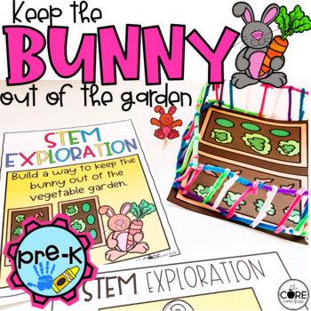 Preview of Bunny PreK STEM activity - April Science Preschool STEM - Spring Easter lesson