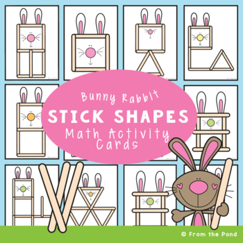 Preview of Bunny Rabbit Shape Math Activity Cards