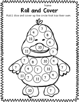 Bunny Roll : Spring Dice Math Activities Freebie | TpT