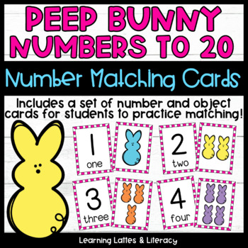 Preview of Bunny Task Cards Number Recognition Spring Math Centers Number Sense Math Games