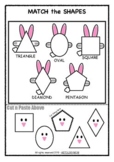 Bunny Shape Sorting Puzzles - NO PREP Math Centers, POSTER