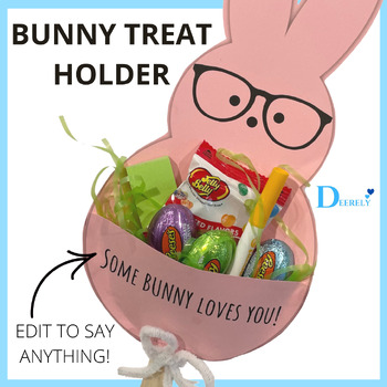 Preview of Bunny Treat Holder with Pocket for Easter and Spring treats or toys!