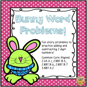 Preview of Bunny Word Problems - Grades 2-3 - Great for review before Easter!
