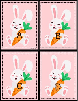 Preview of Easter Uppercase and Lowercase Letters | Bunny and Carrot Letter Match