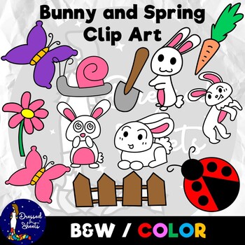 Preview of Bunny and Spring Clips