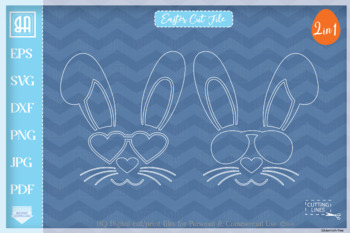Download Bunny Faces Svg Cool Easter Bunny With Sunglasse Easter Svg Tpt