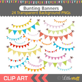Bunting Banner Clipart, Banner Clip Art, Colorful Banners,
