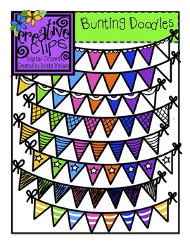 Preview of Bunting Banners and Doodles {Creative Clips Digital Clipart}