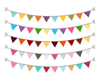 Colorful Banners Birthday Banners/Buntings Colorful Bunting Forever Heirloom Buntings Holiday Banners Birthday and Holiday Garlands