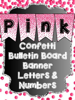 Preview of Bunting Letters and Numbers - Pink Bulletin Board Letters for Classroom Decor