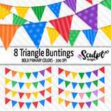 Buntings Clipart ~ Triangles ~ Bold Primary Colors