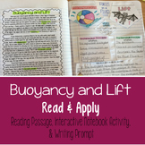 Buoyancy and Lift Reading Comprehension Interactive Notebook