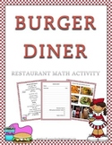 "Burger Diner" Restaurant Decimal Math