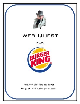 Preview of Burger King Internet Hunt Web Quest