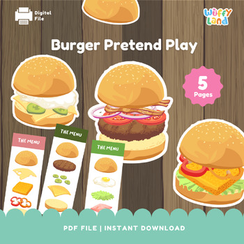 Preview of Burger Pretend Play, Build a Burger Game, Burger Dramatic Play, Bund Dramatic Pl
