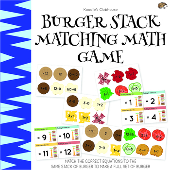 Preview of Burger Stack Matching Math Game